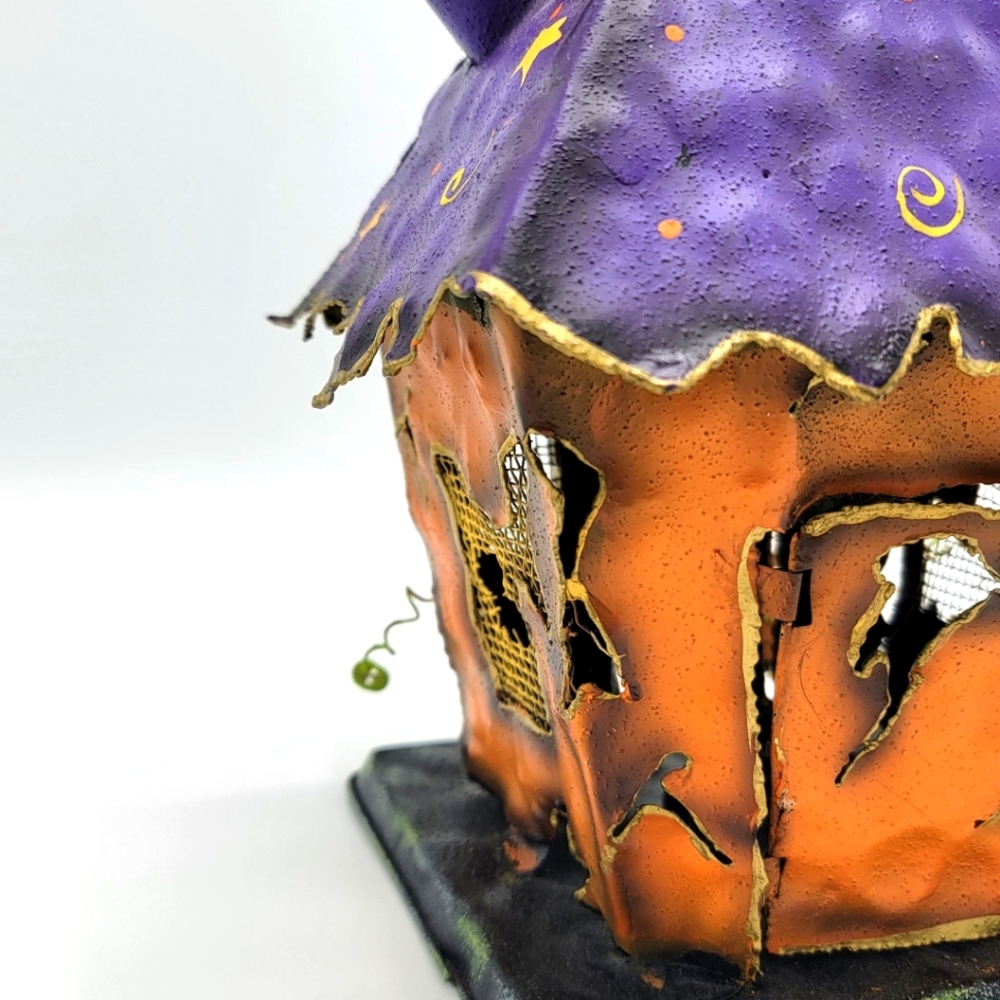 Vintage Halloween / Holiday Metal Haunted House Tea Light Decoration - Picture 12 of 14